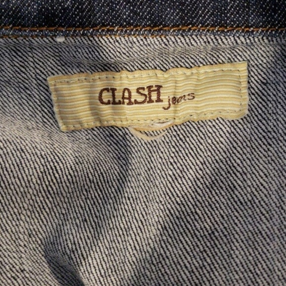 CLASH Jeans Embroidered Jean Jacket Dark Wash - Picture 5 of 6